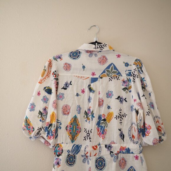 Label of Love Portafino Playsuit Short Sleeve Floral Romper sz L - Picture 12 of 13